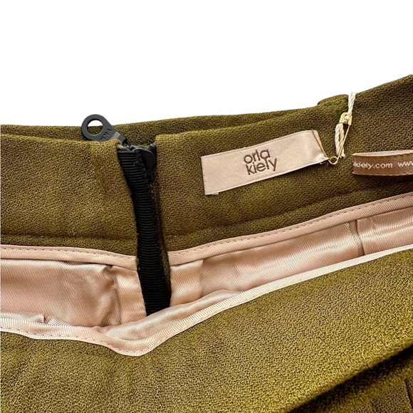 NWT Orla Kiely Olive Fully Lined Wool Blend Inverted Pleat Midi Skirt UK8 US4 - Picture 5 of 10
